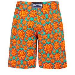 Men Long Swim Trunks Poulpes Neon