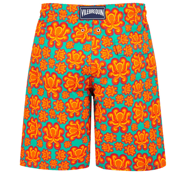 Men Long Swim Trunks Poulpes Neon