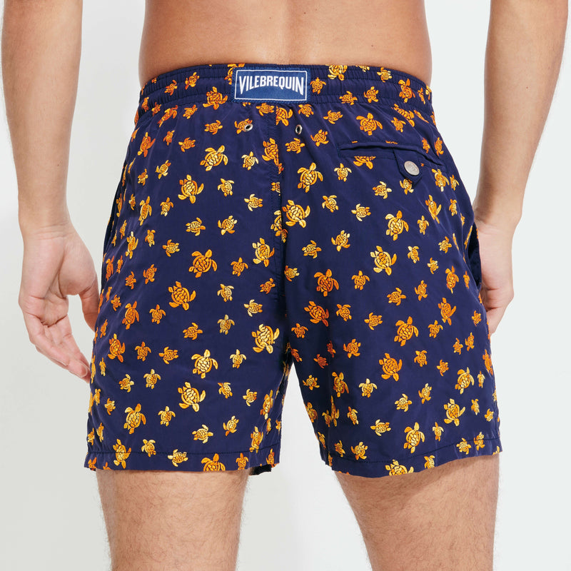 Men Embroidered Swim Trunks Micro Ronde Des Tortues - Limited Edition
